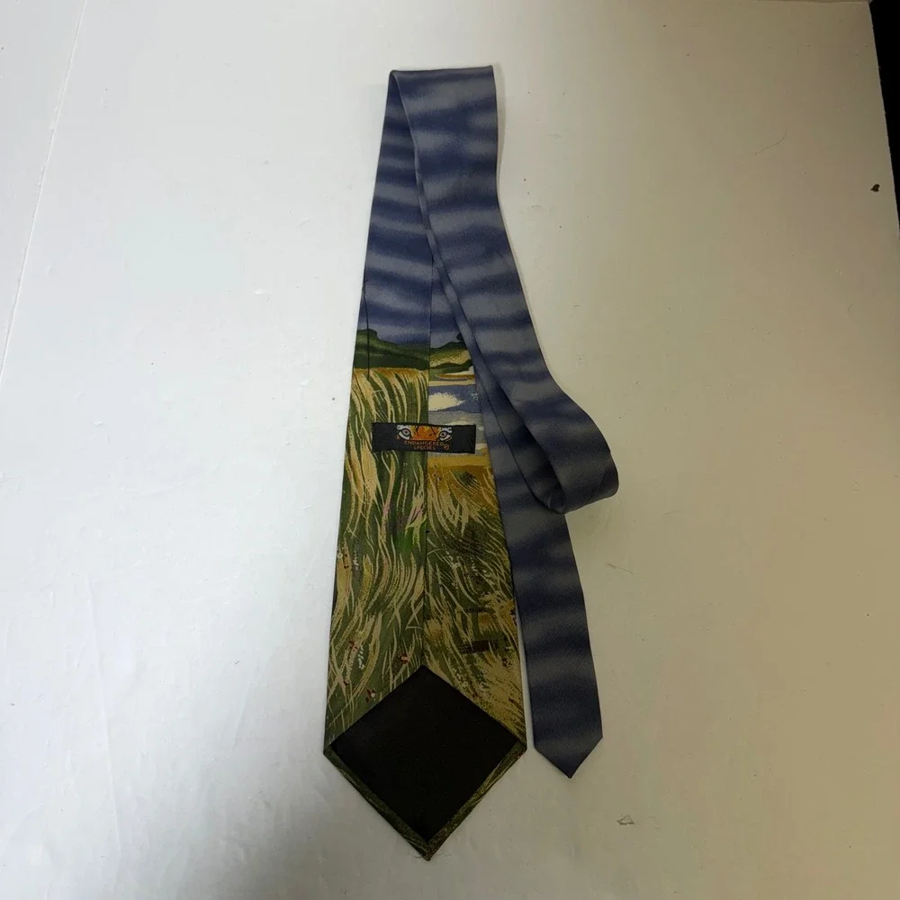 Endangered Species Mens Silk Tie Golden Retriever Dog Nature Print Made in USA
